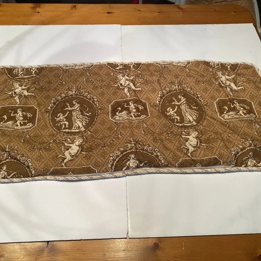 Pillow Cover with zipper.  Custom made.  35”wide 15” depth.